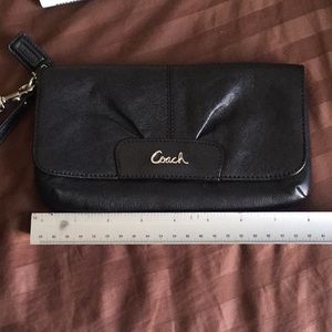 Black Leather Wristlet